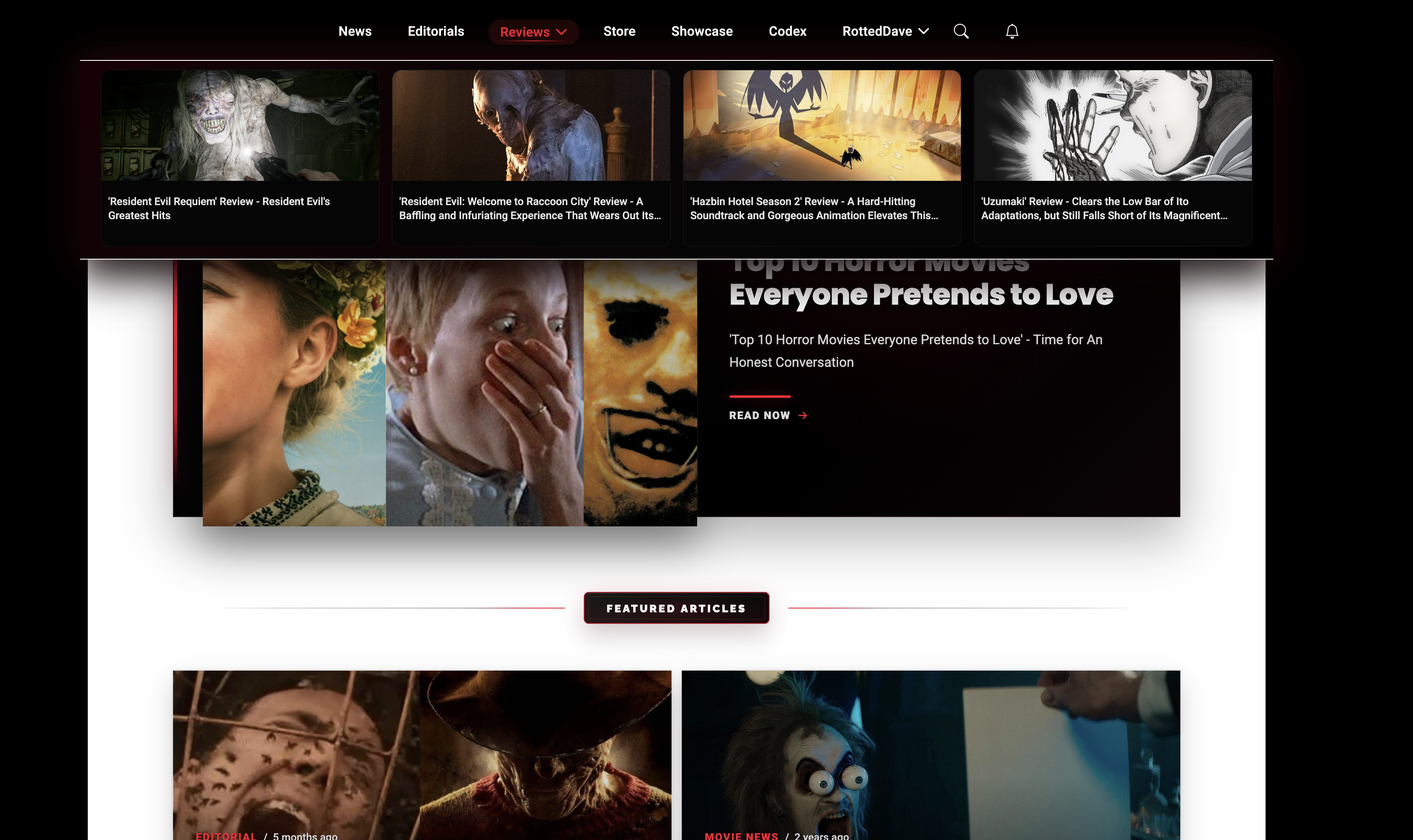 Rotted Cellar homepage preview